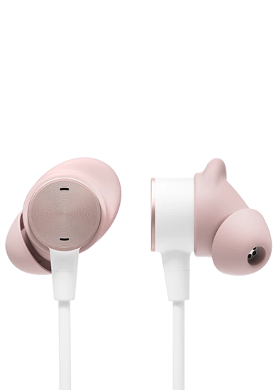 zone wired earbuds rose